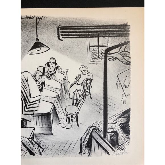 William Gropper "Sweatshop" 1930s Art Print Treasury Collection Sketch Vintage - Picture 4 of 11